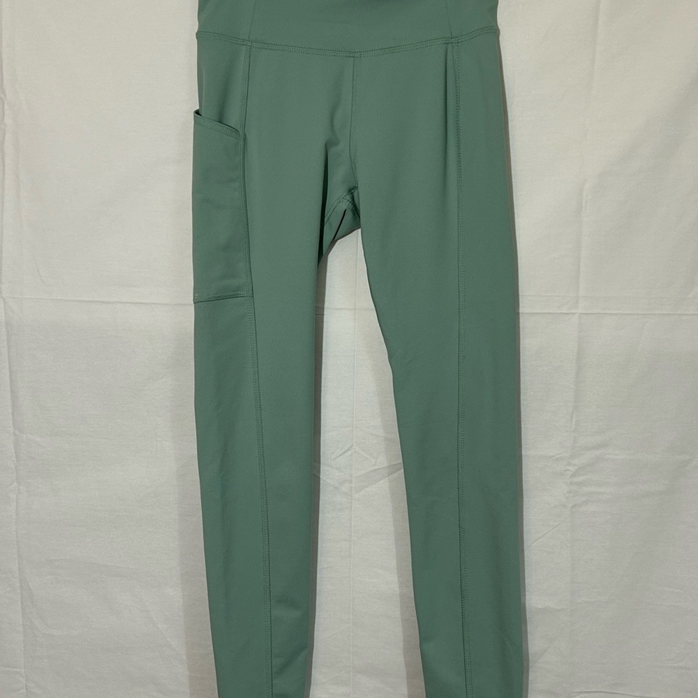 Women's High-Waisted Soft Blue Green Leggings